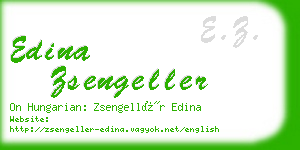 edina zsengeller business card